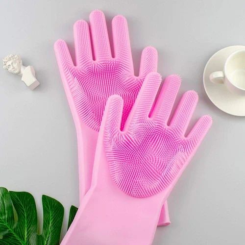 Gloves Magic Silicone Dish Washing Gloves, Silicon Cleaning Gloves, Silicon Hand Gloves