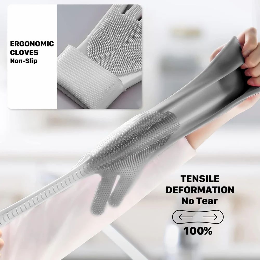 Gloves Magic Silicone Dish Washing Gloves, Silicon Cleaning Gloves, Silicon Hand Gloves