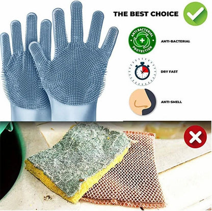Gloves Magic Silicone Dish Washing Gloves, Silicon Cleaning Gloves, Silicon Hand Gloves